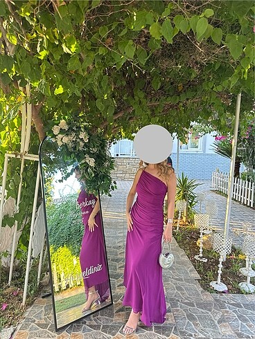 s Beden mor Renk Mango Davet Elbise