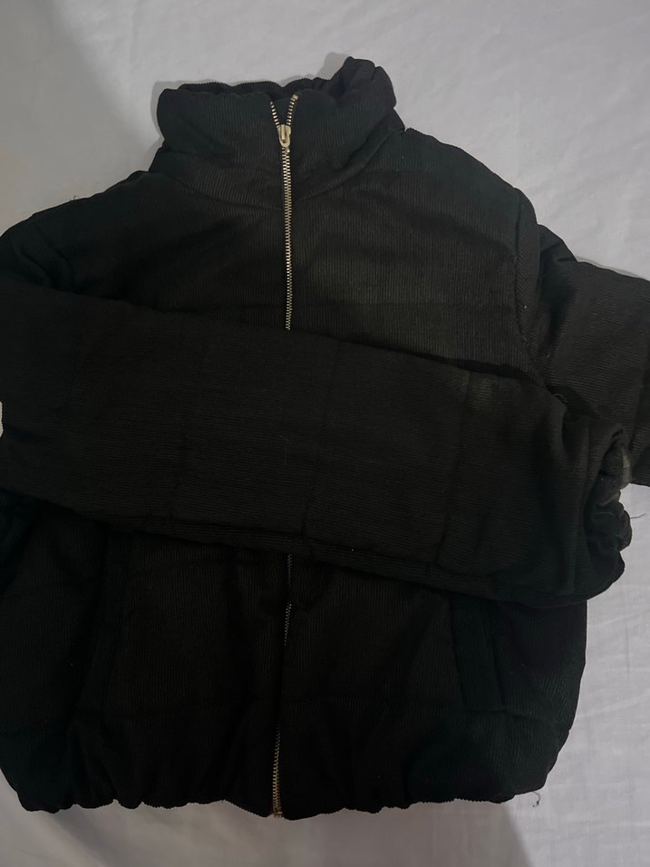 Siyah Fermuarlı Yüksek Yakalı Kadın Mont - Görsel 2