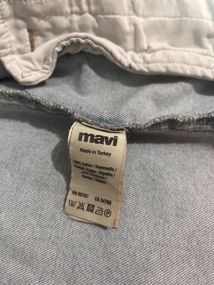 Buz mavisi Düğmeli Kadın Denim Ceket - Görsel 5