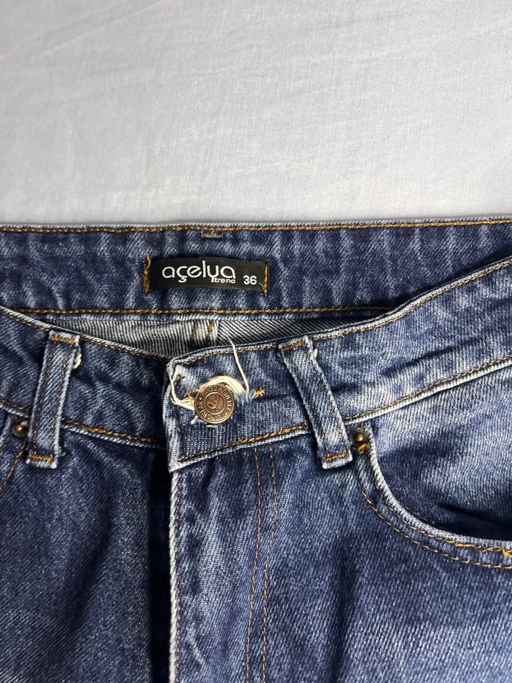 Navy Renkli Midi Kadın Kot Pantolon - Görsel 2