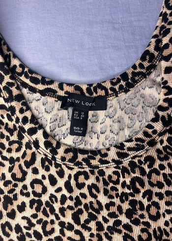 Leopar Desenli Bej Kadın Atlet - Görsel 2