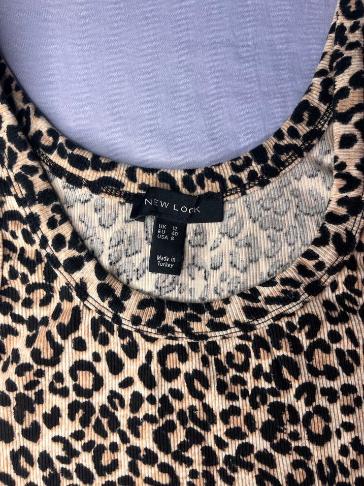 Leopar Desenli Bej Kadın Atlet - Görsel 2