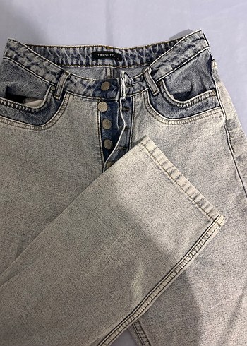 Gri Midi Kadın Denim Pantolon - Görsel 2