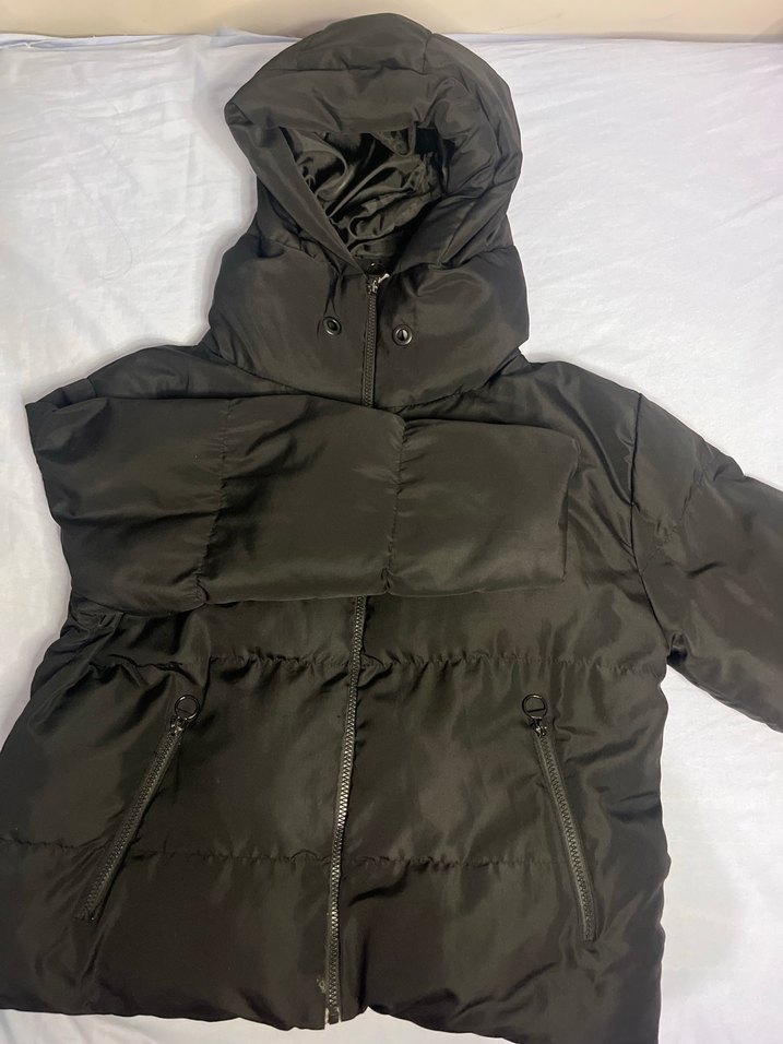 Kadın siyah Midi Kışlık Mont - Görsel 2