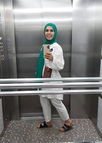 Beyaz Batik Desenli Kadın Tunik