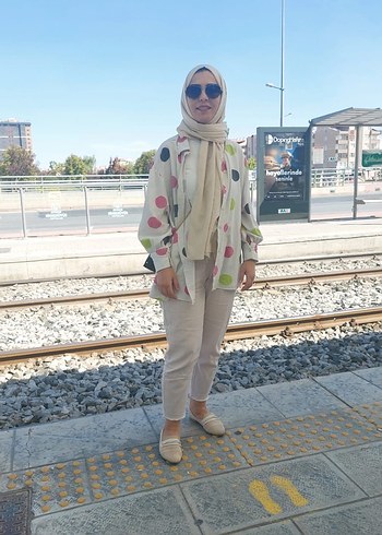 Drapeli Beyaz Kadın Pamuk Şal