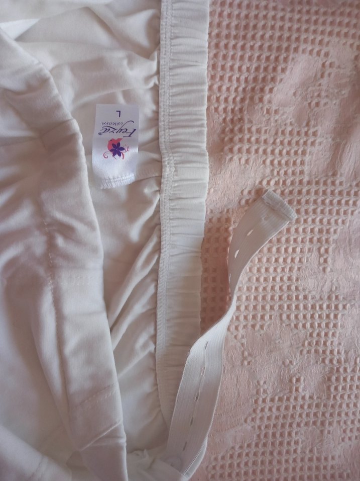 Düğmeli Beyaz Hamile Midi lohusa takımı - Görsel 3