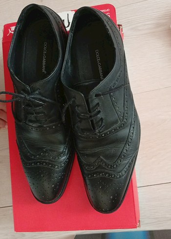 43 Beden Dolce Gabbana Siyah Bağcıklı Erkek Klasik Ayakkabı