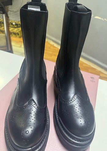 Diğer Efetti marka Siyah Deri Gothic Topuklu Kadın Bot