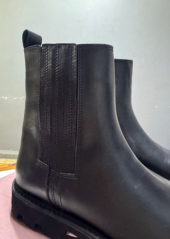 38 Beden siyah Renk Siyah Deri Platform Topuklu Kadın Bot