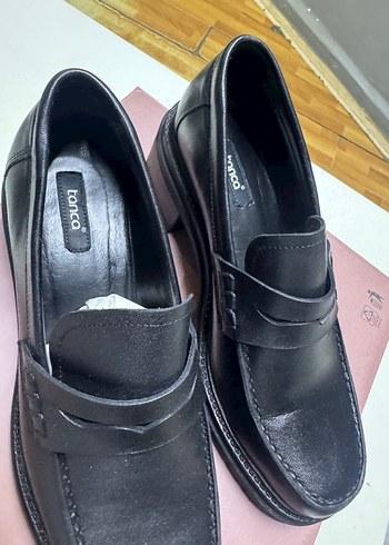 39 Beden siyah Renk Tanca marka Siyah Tokalı Kadın Loafer Blok Topuklu