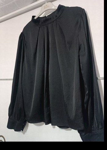 Siyah Pilili Uzun Kollu Kadın Bluz - Görsel 2