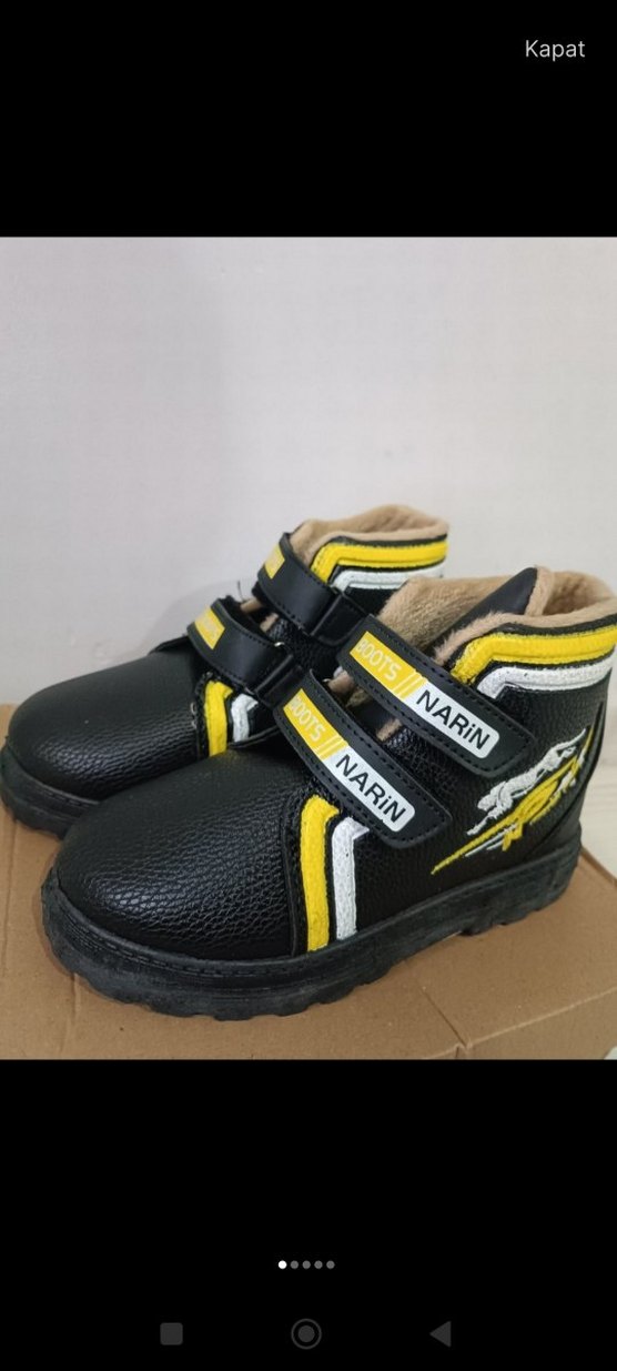 Erkek Çocuk Siyah Sarı Biker Bot - Görsel 2