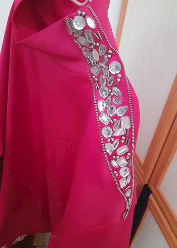 Diğer Pembe Yüksek Yaka Düğmeli Uzun tunik