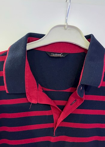 Kırmızı Siyah Çizgili Polo Yaka Tişört - Görsel 3