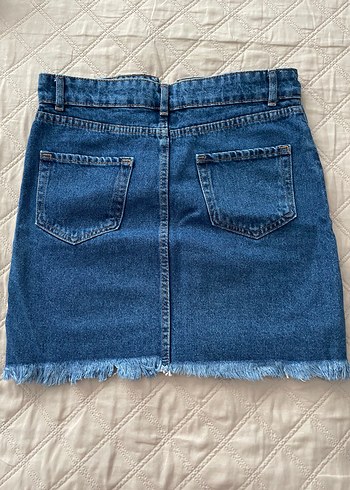 Diğer Koyu Mavi Denim Mini Etek