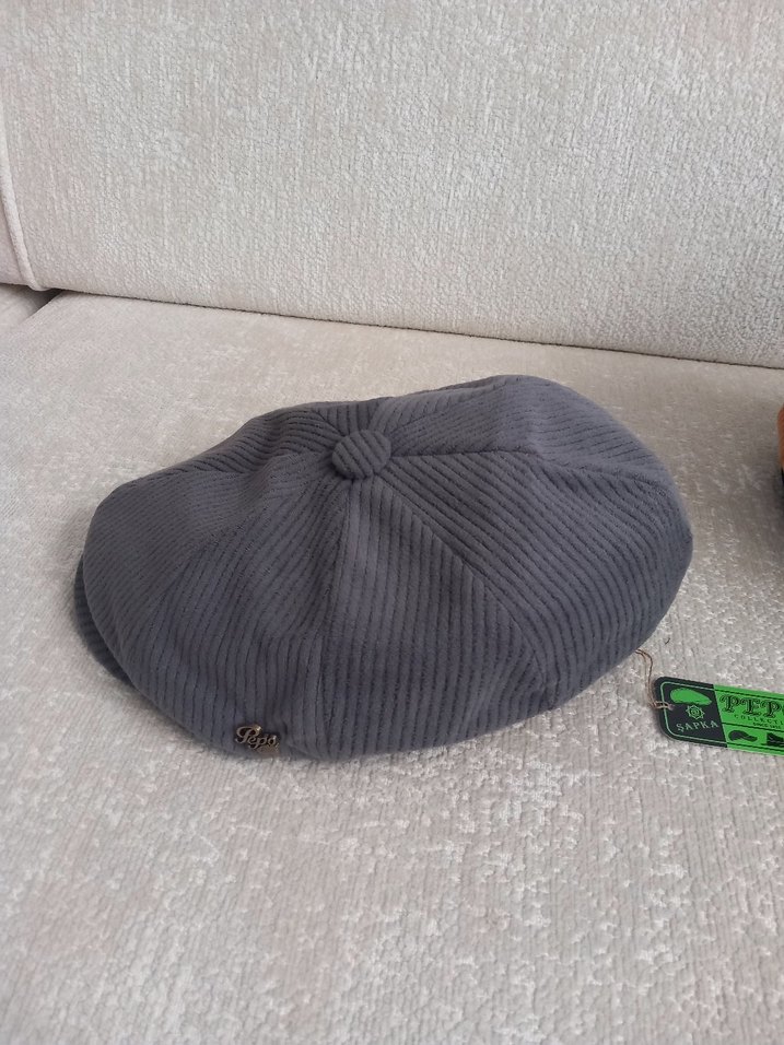 kadife gri erkek sapka - Görsel 2