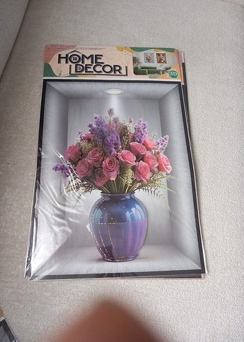 Pastel Pembe Çiçekli 3D Tablo - Görsel 5