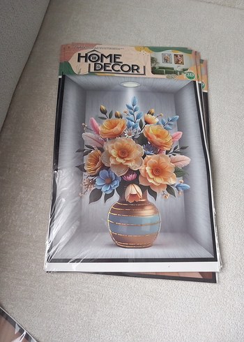 Pastel Pembe Çiçekli 3D Tablo - Görsel 2