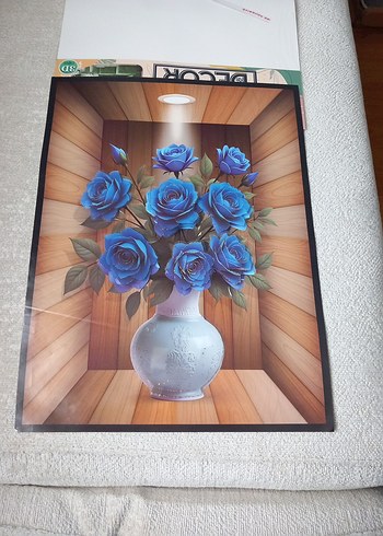 Pastel Pembe Çiçekli 3D Tablo - Görsel 8