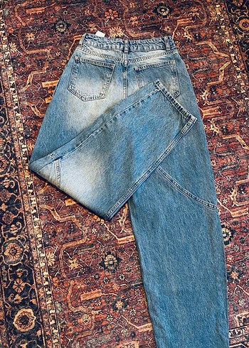 Trendyol & Milla Bohem Loose Fit Mavi Midi Denim Pantolon