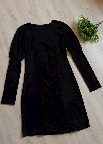 Uzun Kollu Siyah Gotik Midi Elbise - Görsel 2