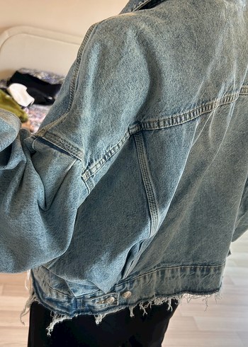 m Beden MANGO Salaş Kesim Mavi Denim Ceket