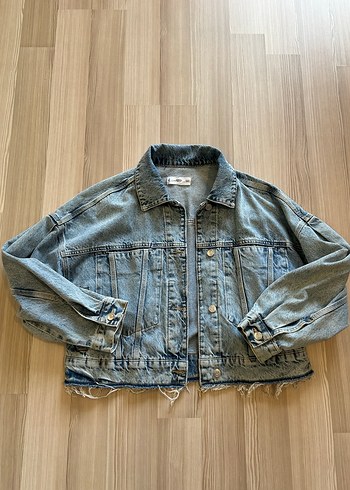 m Beden mavi Renk MANGO Salaş Kesim Mavi Denim Ceket