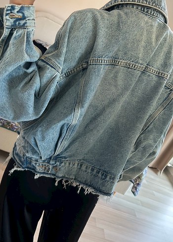 m Beden mavi Renk Mango ceketSalaş Kesim Kadın Denim Ceket