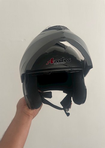 Gri Motosiklet Kaskı - Görsel 9