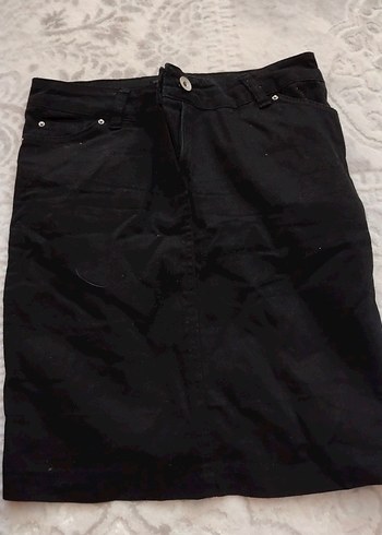 Siyah Denim Mini Etek