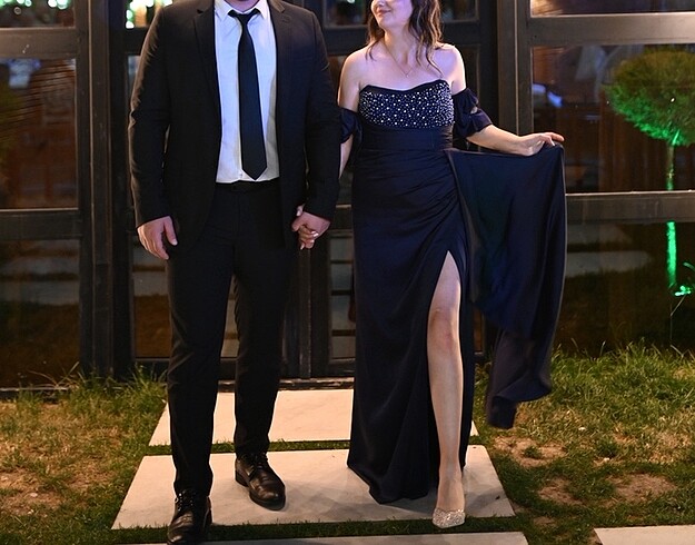 40 Beden Lacivert abiye