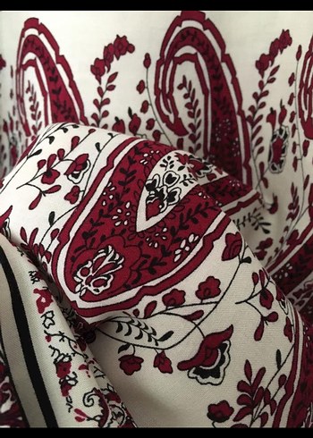 42 Beden bordo Renk Bordo Desenli Uzun Kollu tunik elbise