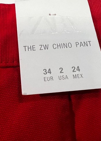 Zara Kırmızı Regular Fit Boyfriend Pantolon