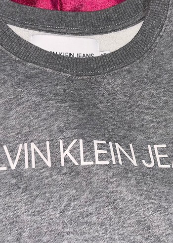 Calvin Klein Original Calvin Klein Jeans Gri Melanj Bisiklet Yaka Sweatshirt