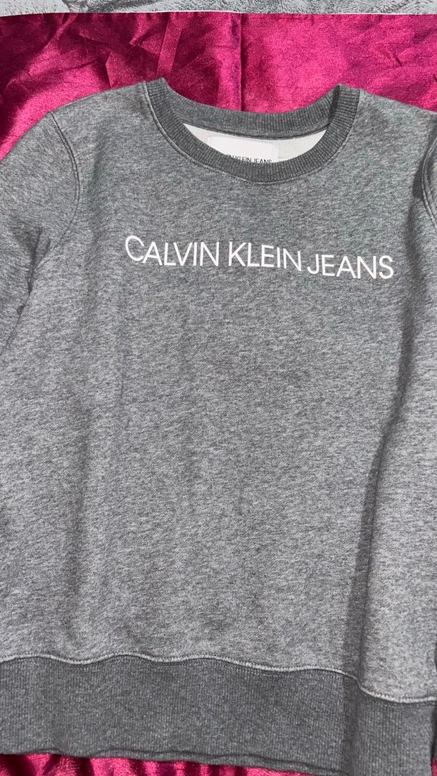 Original Calvin Klein Jeans Gri Melanj Bisiklet Yaka sweatshirt — görsel 4/9
