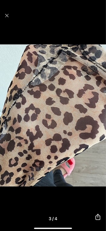 Bershka Bershka transparan leoparlı bluz