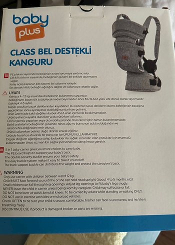 Class Bel Destekli Gri Ergonomik Kanguru - Görsel 2