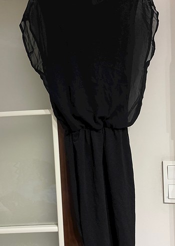 Uzun Siyah Gotik Drapeli Elbise