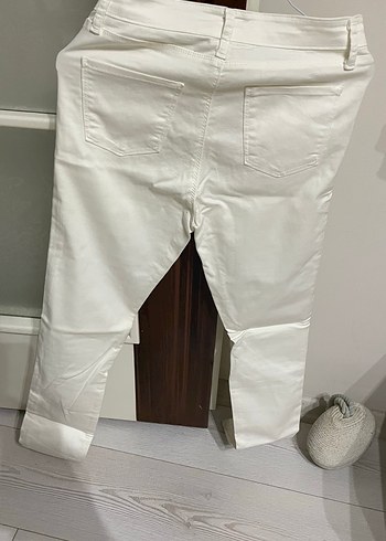 29 Beden Beyaz Midi Kadın Kot Pantolon