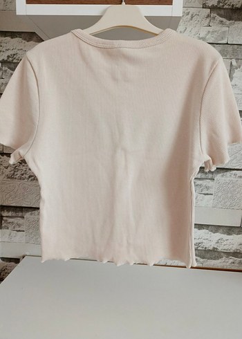 Bej Kısa Kollu Mini Tişört - Görsel 2