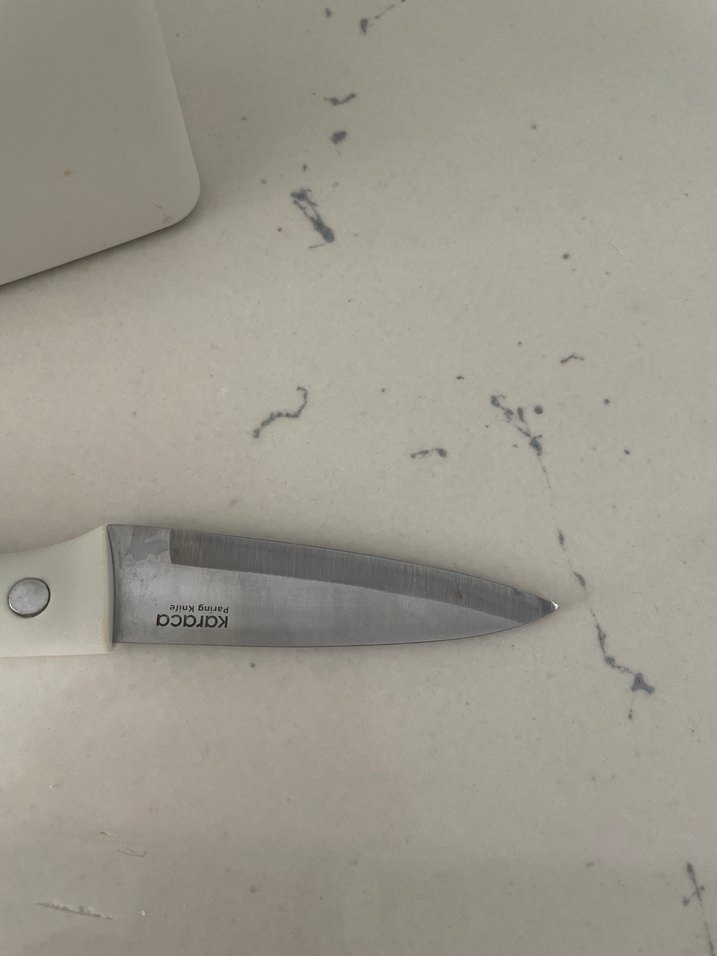 Beyaz Saplı Karaca Bıçak Seti ve Ahşap Stand - Görsel 3