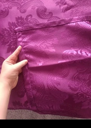 Mor İşlemeli Yatak Örtüsü - Görsel 3