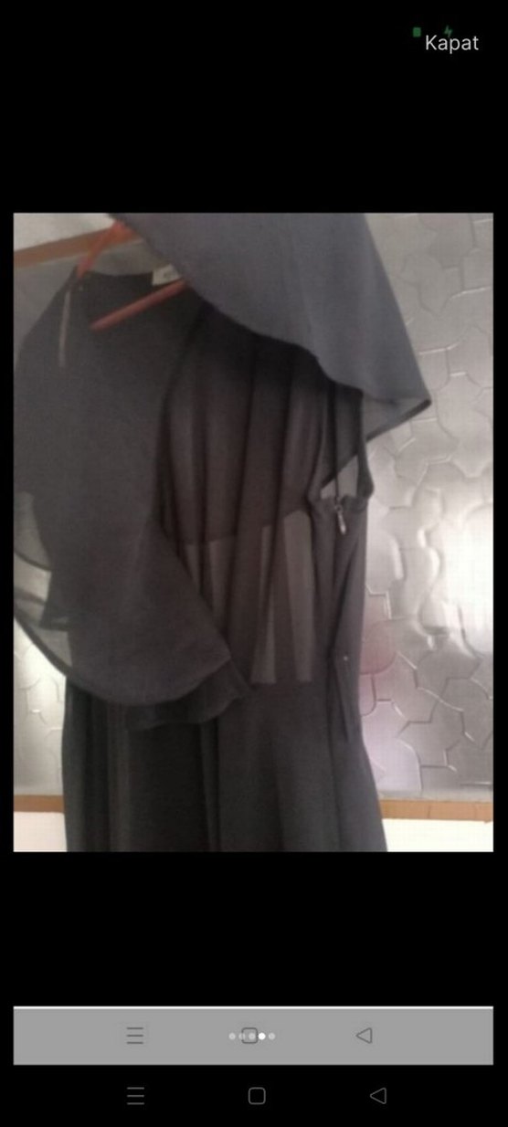 Gri V Yakalı Salaş Uzun Elbise - Görsel 4