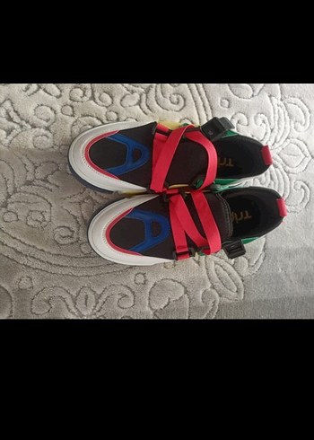 Renkli Kadın Spor Ayakkabı Velcro Detaylı - Görsel 2