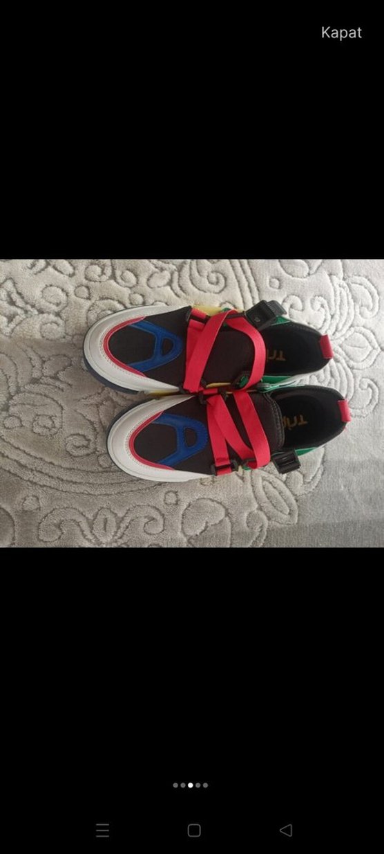 Renkli Kadın Spor Ayakkabı Velcro Detaylı - Görsel 2