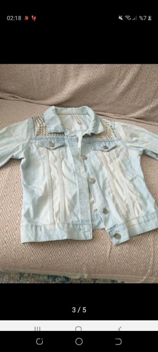 Düğmeli Kadın Kot Ceket - Görsel 2