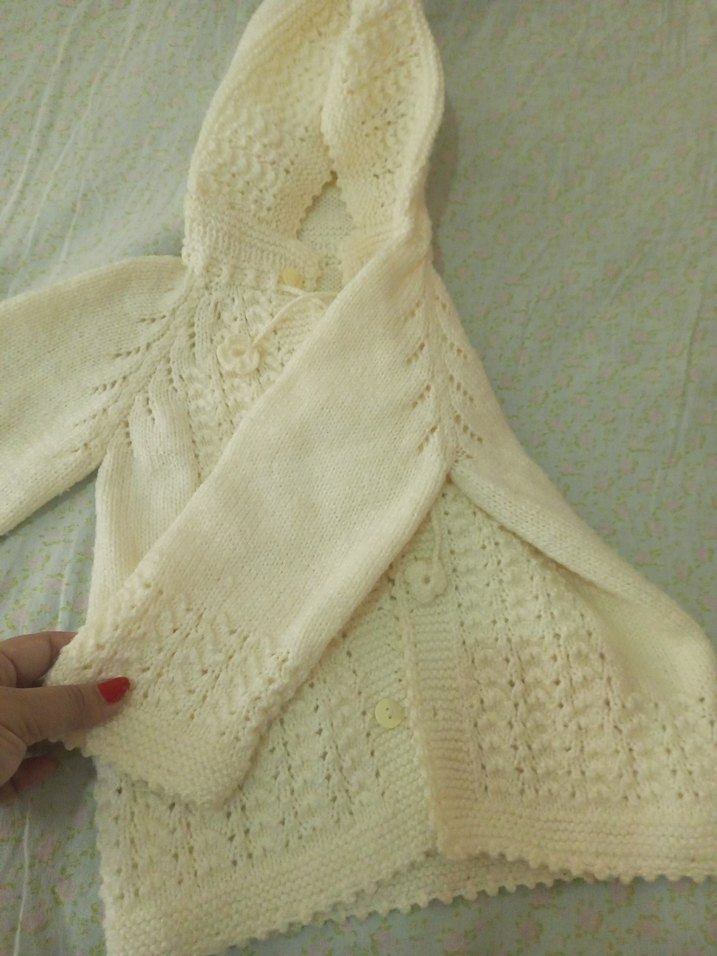 Kız Çocuk Kapüşonlu Bohem Örgü Hırka - Görsel 5