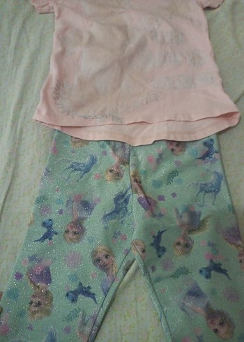 Kız Çocuk Elsa baskılı tayt t-shirt - Görsel 4