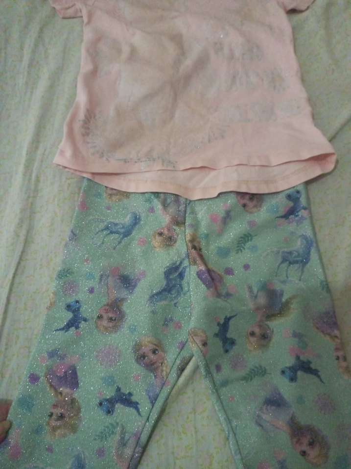 Kız Çocuk Elsa baskılı tayt t-shirt - Görsel 4